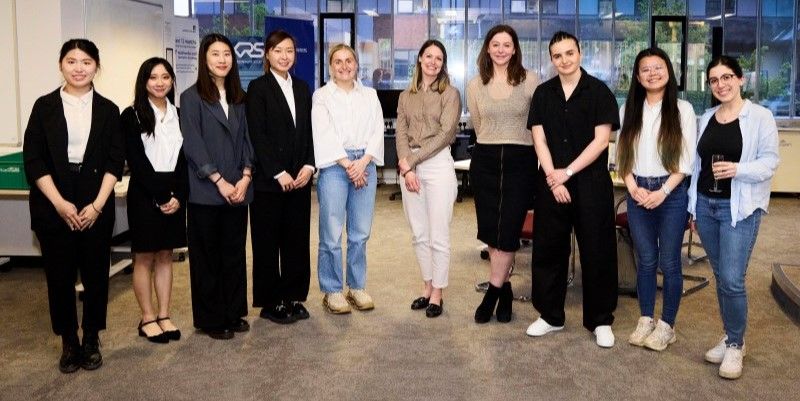 The top three student teams with Rachel Woolford, Jane Slimming and Becky Dam.