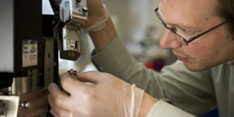 A researcher focuses in on some Bionanotechnology research