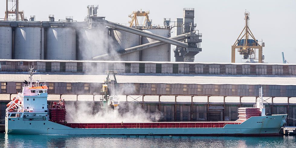 A cargo ship.